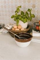 Stoneware Mixing Bowl with Glazed Rim