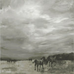 An oversized wall art depicting a horse
