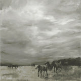 An oversized wall art depicting a horse