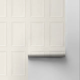 Faux Wood Panel Dove Wallpaper