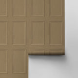Faux Wood Panel Honey Wallpaper