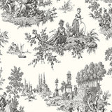 Chateau Toile Inkwell Wallpaper