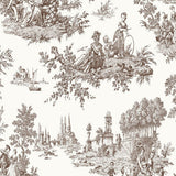 Chateau Toile Brown Wallpaper