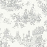 Chateau Toile Grey Wallpaper