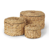 Kea Nesting Water Hyacinth Boxes with Lids - Set of 3