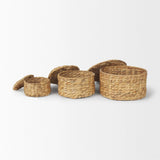 Kea Nesting Water Hyacinth Boxes with Lids - Set of 3