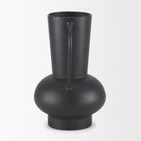 Tasya Matte Black Metal Vase