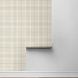 Tailor Neutral Plaid Wallpaper
