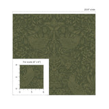 Tonal Bird Garden Moss Wallpaper