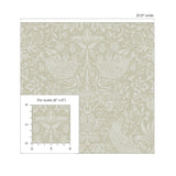 Tonal Bird Garden Neutral Wallpaper