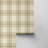 Altarinda Plaid Latte Wallpaper