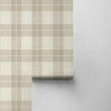 Altarinda Plaid Creme Wallpaper