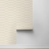 Faux Woven Stripe Natural Wallpaper