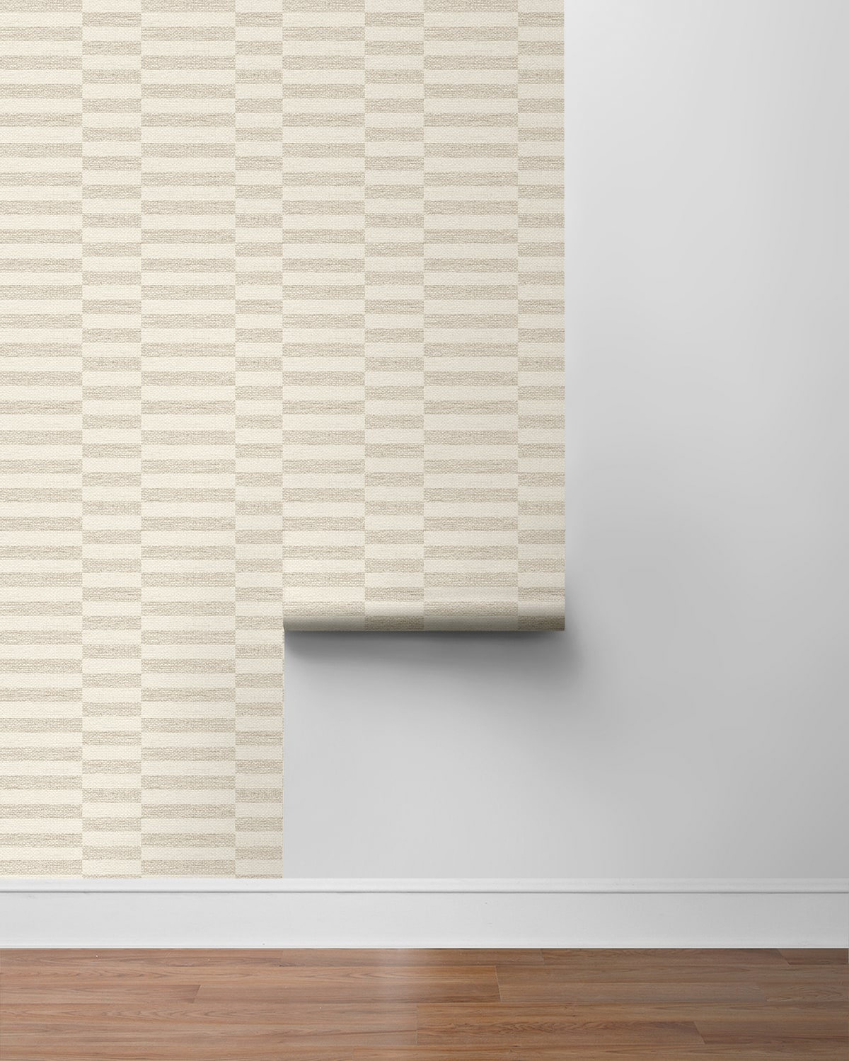 Faux Woven Stripe Natural Wallpaper