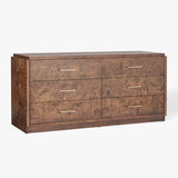 Wesley 6-Drawer Burl Dresser