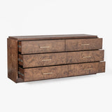 Wesley 6-Drawer Burl Dresser