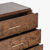 Wesley 6-Drawer Burl Dresser