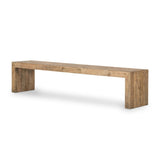 The Ruskin bench with rustic seating made of reclaimed pine wood