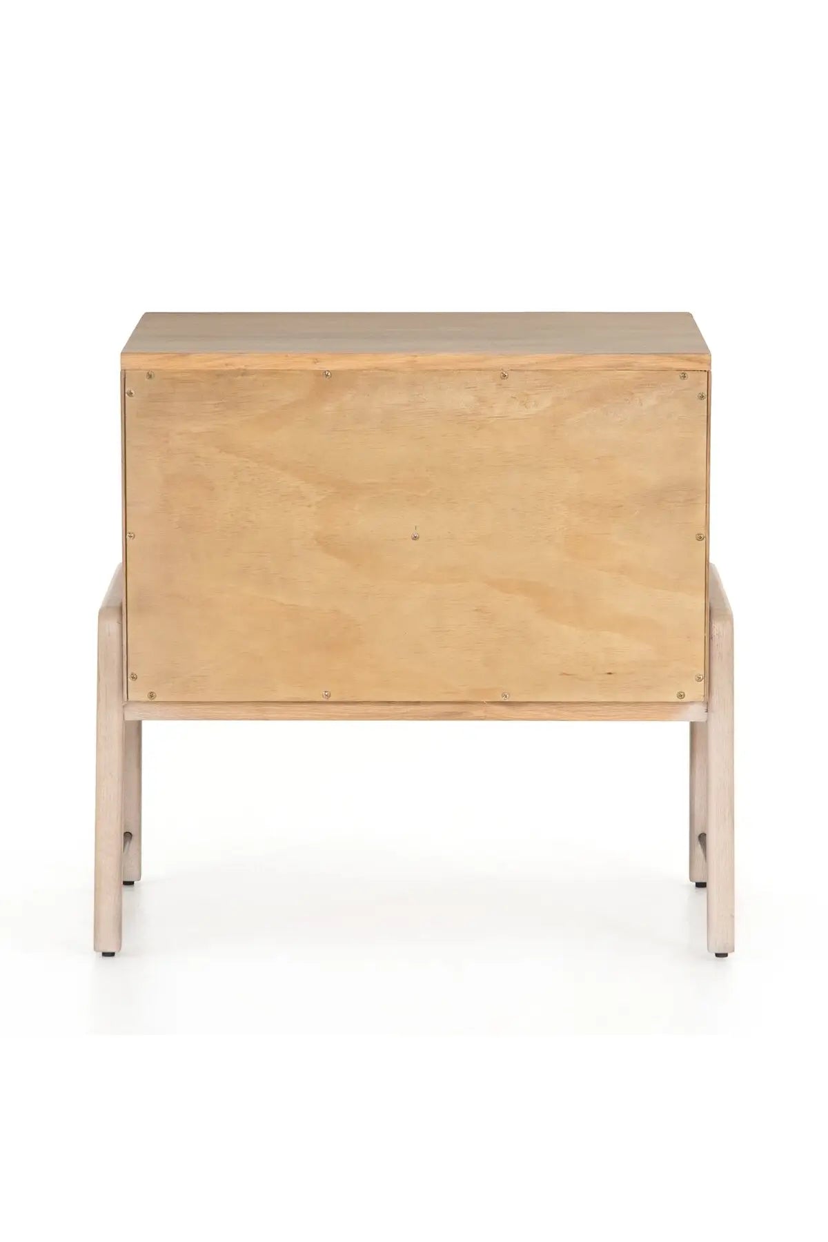 oak nightstand back view