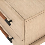 wood detail of rosedale oak nightstand