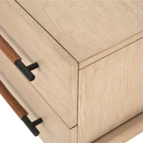 wood detail of rosedale oak nightstand