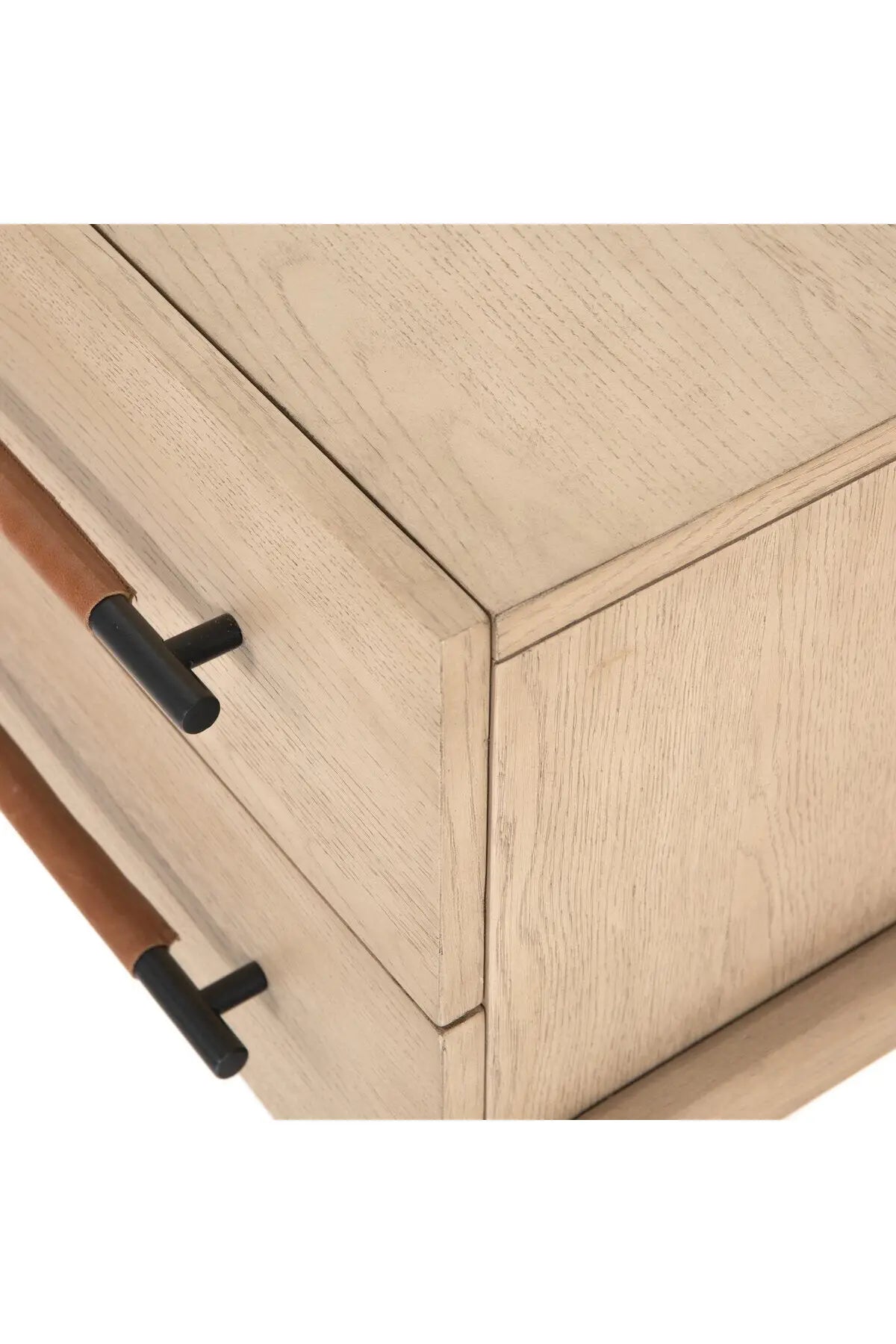 wood detail of rosedale oak nightstand