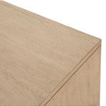 oak nightstand wood detail of top
