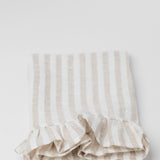 Germaine Striped Ruffle Tea Towel - Beige