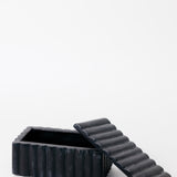 Rochelle Ribbed Marble Box - Black