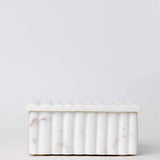 Rochelle Ribbed Marble Box - White