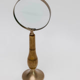 Brass and Bone Magnifying Glass on Stand