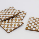 Lucille Checkered Coasters - Set of 4