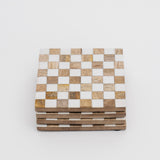 Lucille Checkered Coasters - Set of 4