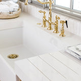 Heritage Large Bridge Kitchen Faucet with Side Sprayer