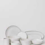 Ines Oval Lipped Serving Plate - Matte White - Set of 2