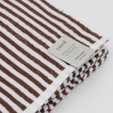 Striped Cotton Bath Sheet - Dark Brown