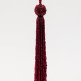 Beaded Tassel Ornament - Dark Red