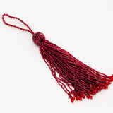 Beaded Tassel Ornament - Dark Red