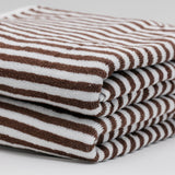 Striped Cotton Bath Sheet - Dark Brown