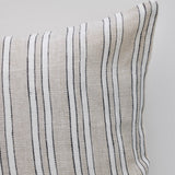 Jaxon Striped Pillow - Beige + Black - 22"x22"