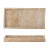 Lunan Travertine Tray - Tan