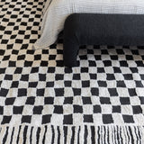 Freud Machine Woven Rug - Black + White