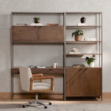 Trey Modular Wall Desk with 1 Bookcase