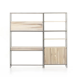 Trey Modular Wall Desk with 1 Bookcase