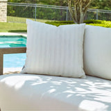 Basket Stripe Outdoor Pillow - Ivory - 20"x20"