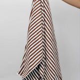 Striped Cotton Bath Sheet - Dark Brown