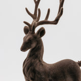 Flocked Deer - Brown - Set of 2