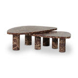 Zion Nesting Coffee Table Set - Merlot Marble