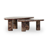 Zion Nesting Coffee Table Set - Merlot Marble
