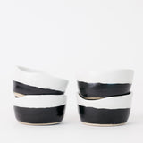 Dawson Pinch Bowl - Matte Black/White - Set of 4